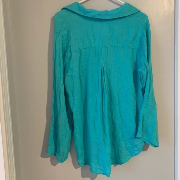 Bella Dahl Anthropologie Aquamarine Button Shirt - Picture 2 of 7